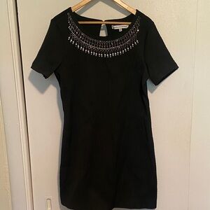 Cupcakes and Cashmere Black Knot Dress with Beaded Neckline
